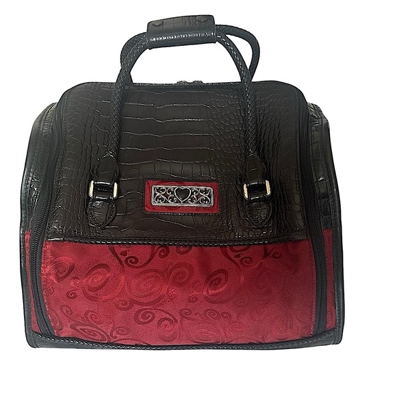 BRIGHTON RED BLACK HEART TRAVEL COSMETICS BAG - Picture 1 of 16
